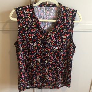 LOFT Outlet floral sleeveless blouse